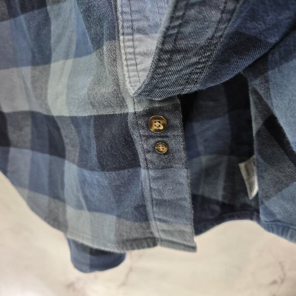 Carhartt Shirt Mens Large Blue Flannel Long Sleeve Button Down Plaid Relaxed - Picture 8 of 12